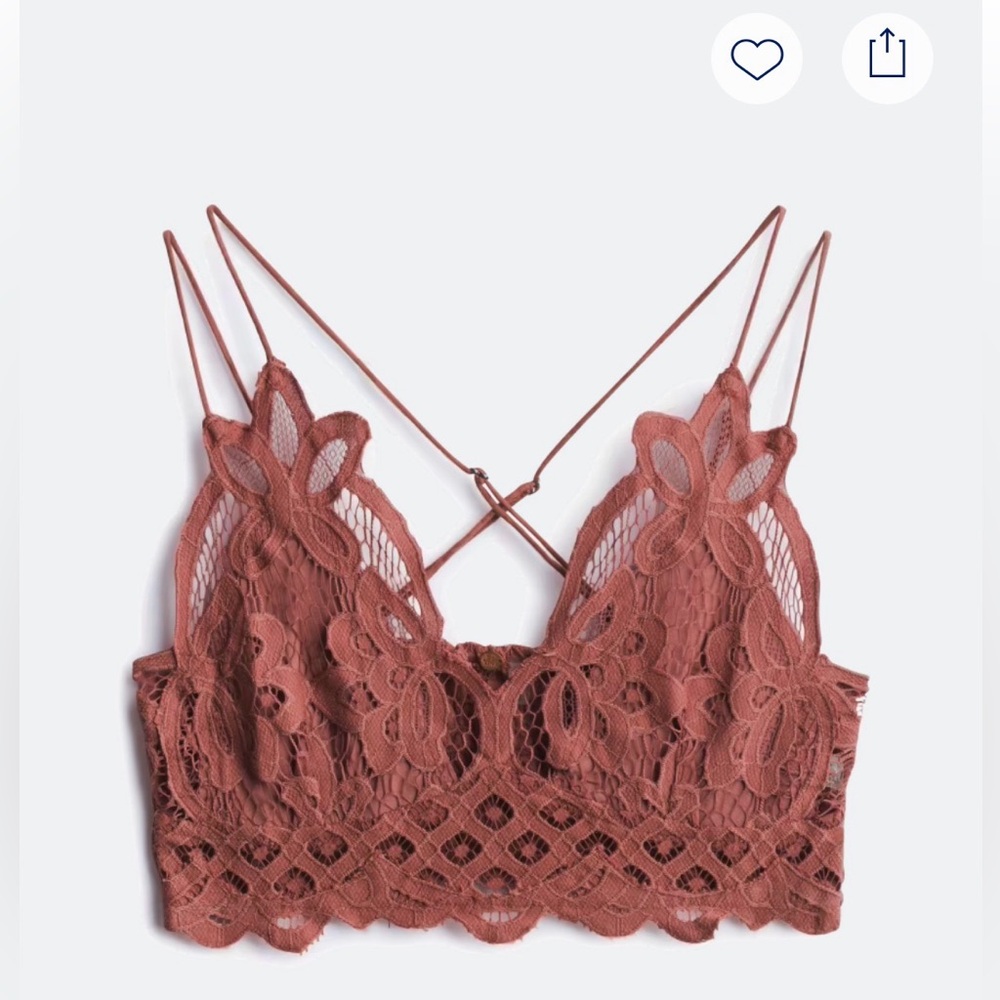 Free People Lace Bralette in Rust
